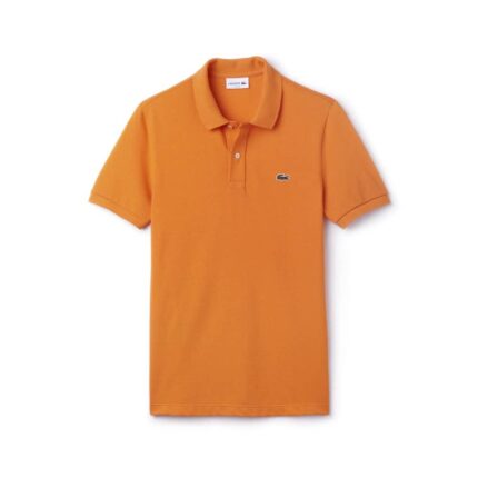 Lacoste Short-Sleeved Turnover Collar Cotton Polo Shirt - ORANGE