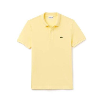 Lacoste Short-Sleeved Turnover Collar Cotton Polo Shirt - LIGHT YELLOW