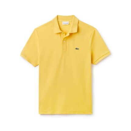 Lacoste Short-Sleeved Turnover Collar Cotton Polo Shirt - YELLOW