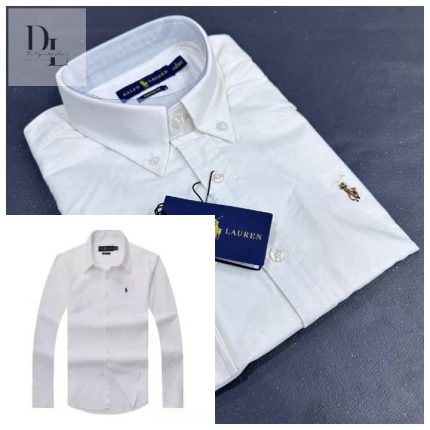 Classic PRL Men’s Custom-Fit Logo-Embroidered Long Sleeve Oxford Shirt