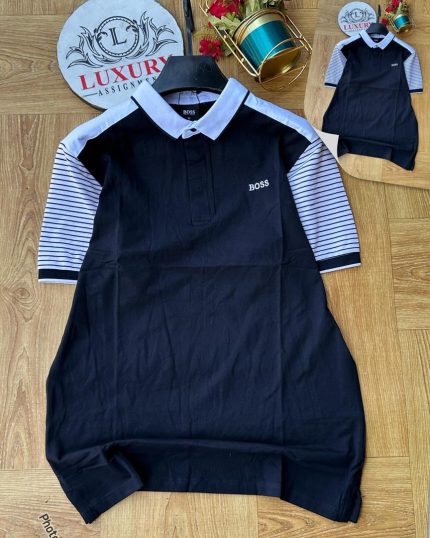 Classic Boss Collar Cotton Polo Shirt