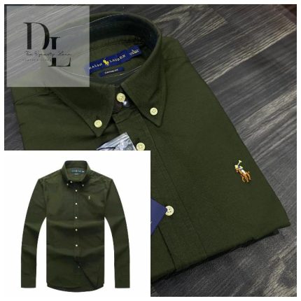 Classic PRL Men’s Custom-Fit Logo-Embroidered Long Sleeve Oxford Shirt