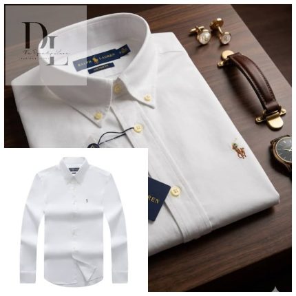 A Classic Custom-Fit PRL Men’s Logo-Embroidered Long Sleeve Oxford Cotton Shirt