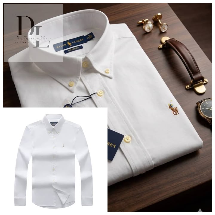 c4dc0da0-8272-4b6f-b679-10370a46b35e A Classic Custom-Fit PRL Men’s Logo-Embroidered Long Sleeve Oxford Cotton Shirt