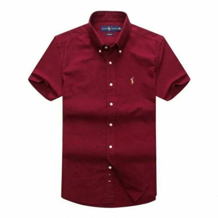Classic PRL Men’s Custom fit Logo-Embroidered short Sleeve Oxford Shirt