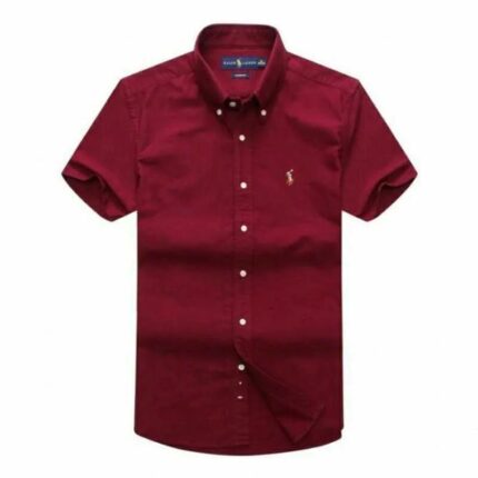 Embrace the challenge of looking sharp with this Classic PRL Men's Slim-Fit Logo-Embroidered short Sleeve Oxford Shirt.