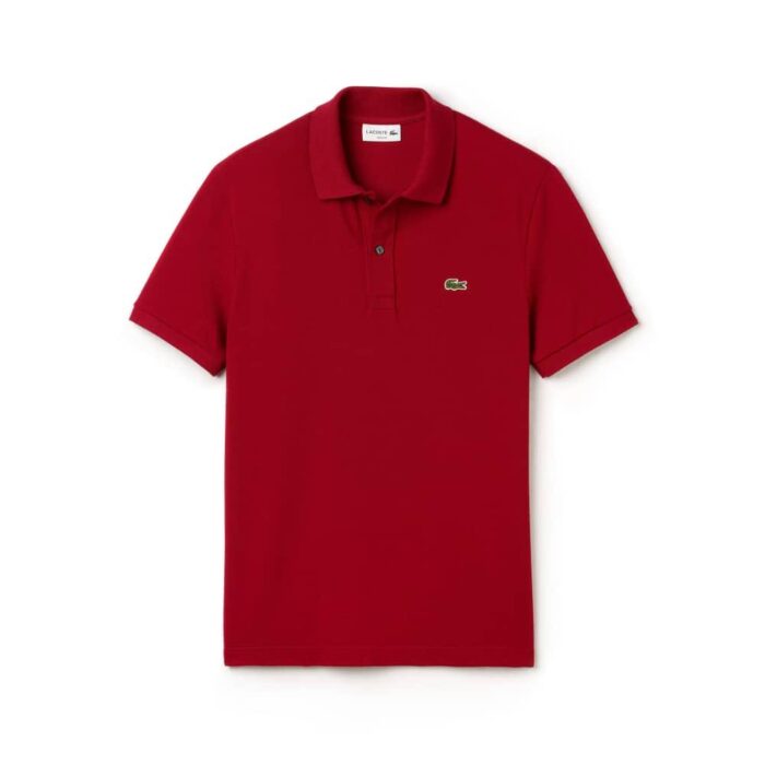 Lacoste Short-Sleeved Turnover Collar Cotton Polo Shirt - WINE