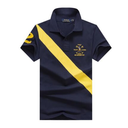 NAVY BLUE/YELLOW Ralph Lauren Short-Sleeved With A Turnover Collar