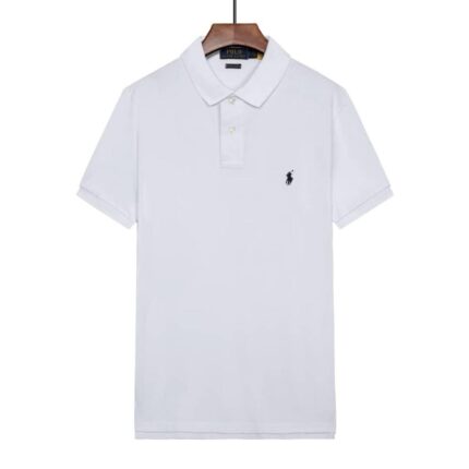 WHITE Ralph Lauren Short-Sleeved With A Turnover Collar