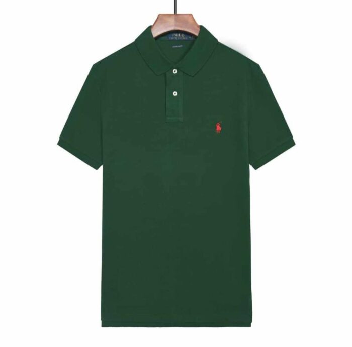 GREEN Ralph Lauren Short-Sleeved With A Turnover Collar