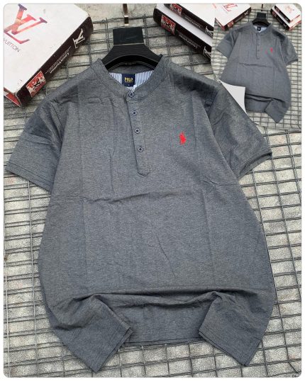 Classic PRL Bishop Neck Cotton Polo Shirt