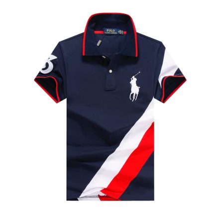 Navyblue Ralph Lauren Short-Sleeved Polo With A Turnover Collar