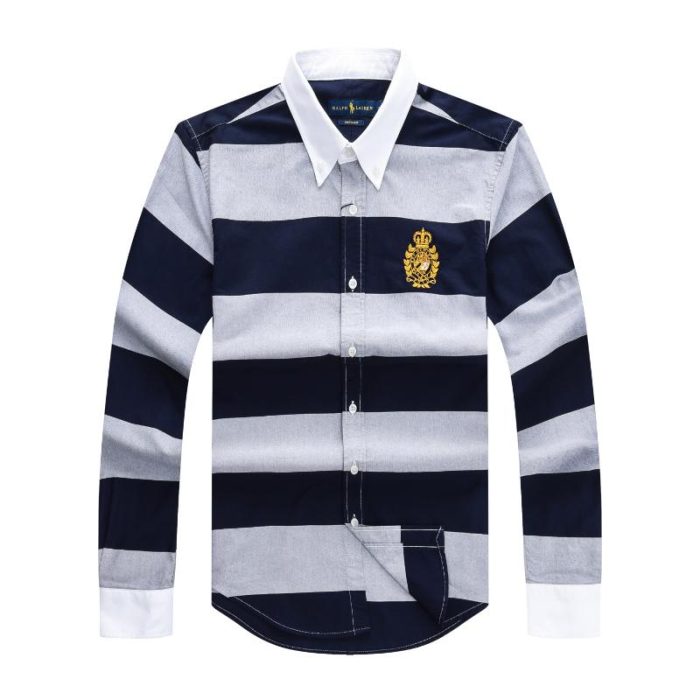 Classic RL Men’s Custom-Fit Logo-Embroidered long Sleeve Oxford Shirt