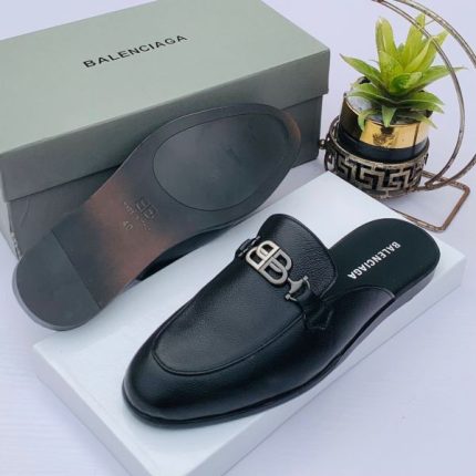 Balenciaga Black Leather Half Shoe