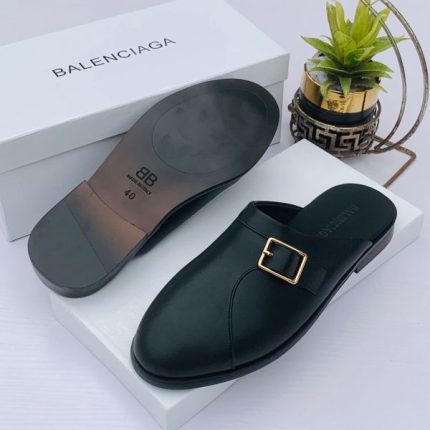 Balenciaga Black Leather Half Shoe