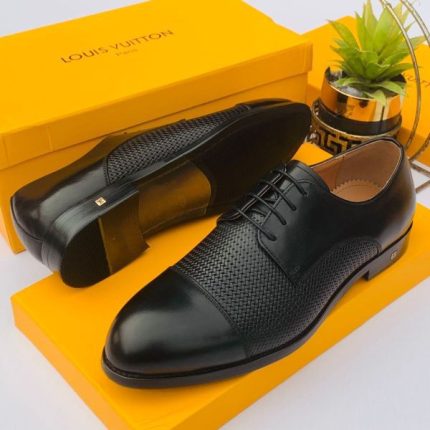 Black Leather LV Men’s Shoes