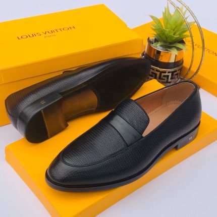 Black Leather LV Men’s Shoes