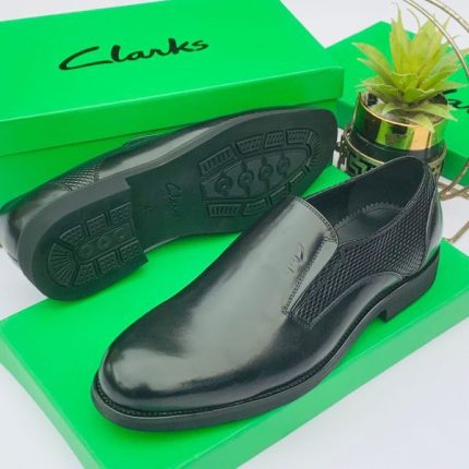 Black Leather Clark Men’s Shoes