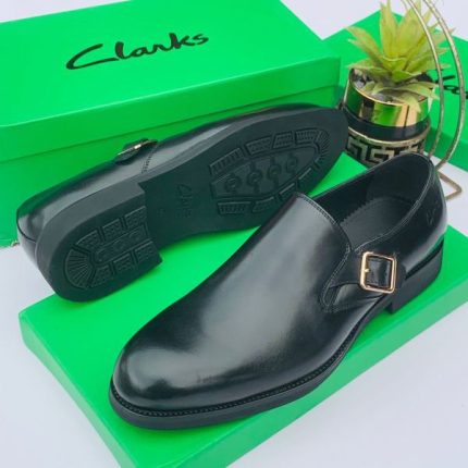 Black Leather Side Buckle Clark Men’s Shoes