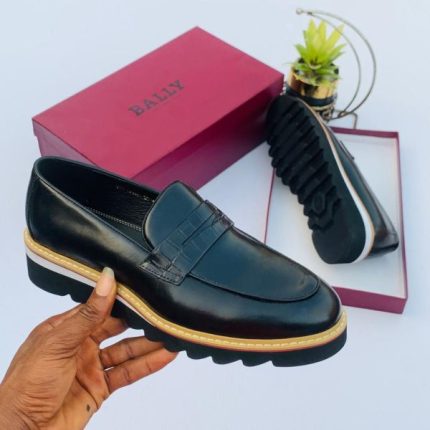 Black Leather Bally Men’s Shoes