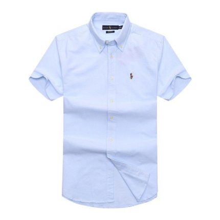 Classic PRL Men’s Custom-Fit Logo-Embroidered Short Sleeve Oxford Shirt