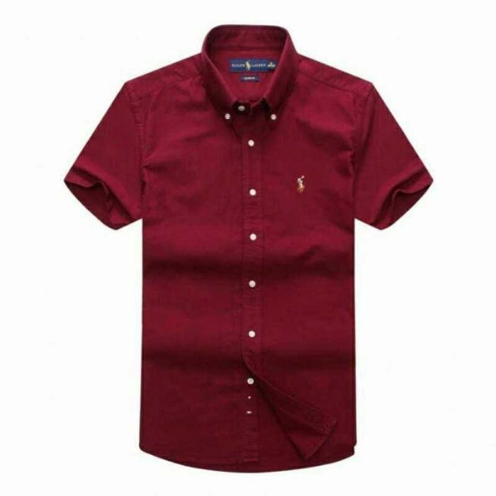 Classic PRL Men’s Custom-Fit Logo-Embroidered Short Sleeve Oxford Shirt