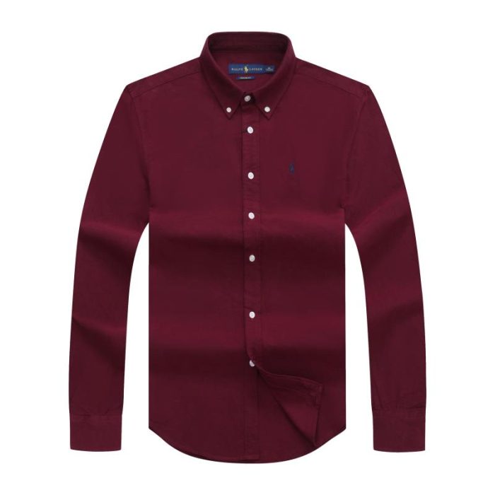 Classic PRL Men’s Custom-Fit Logo-Embroidered long Sleeve Oxford Shirt