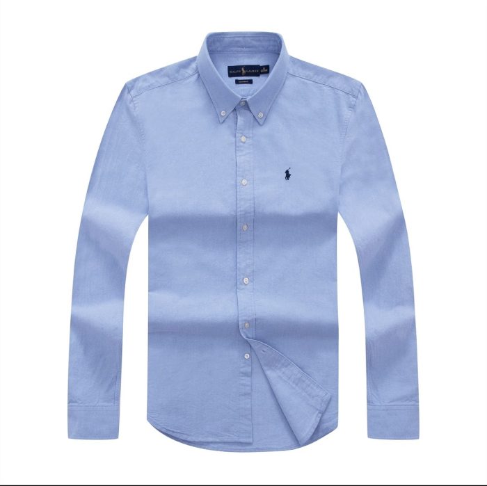 Classic PRL Men’s Custom-Fit Logo-Embroidered long Sleeve Oxford Shirt