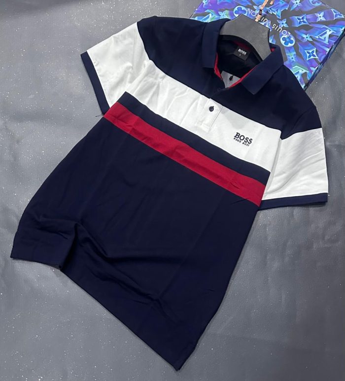 Classic Hugo Boss Short-Sleeved Polo With A Turnover Collar