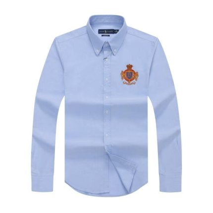 Classic PRL Men’s Custom-Fit Logo-Embroidered long Sleeve Oxford Shirt