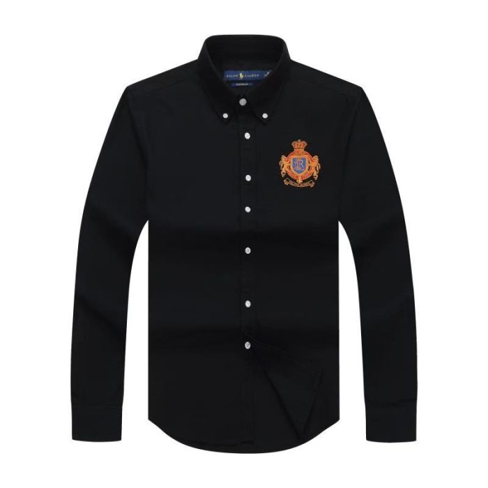 Classic PRL Men’s Custom-Fit Logo-Embroidered long Sleeve Oxford Shirt