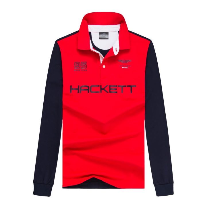 Classic Hackett Long-Sleeved Polo With A Turnover Collar