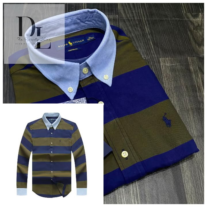 0d6a017c-8420-4ca4-809b-79f5d1cc8663 A Classic PRL Men’s Custom-Fit Logo-Embroidered Long Sleeve Oxford Cotton Shirt