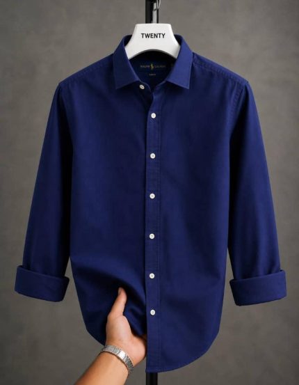 A Classic PRL Custom-Fit Logo-Embroidered Men’s Long Sleeve Oxford Cotton Shirt