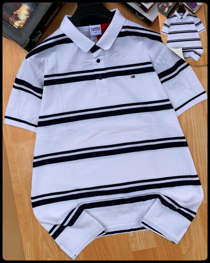 Classic Tommy Short-Sleeved Turnover Collar Cotton polo shirt