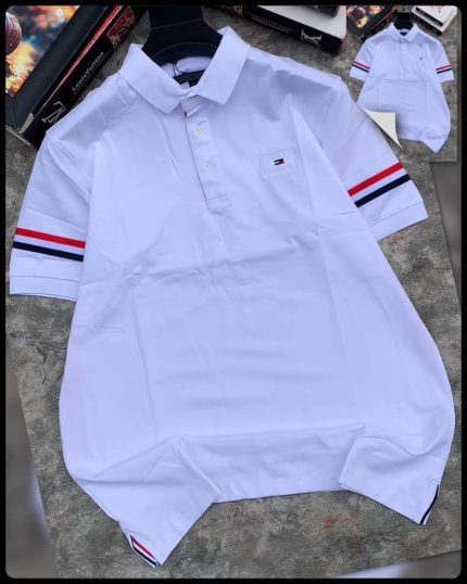 Classic Tommy Short-Sleeved Turnover Collar Cotton polo shirt