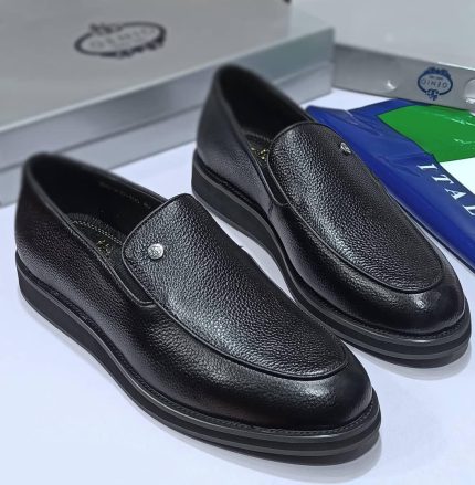 Black Leather Genio Men’s Shoes