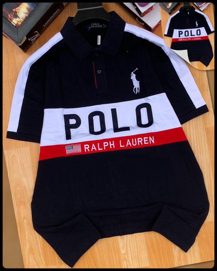 Classic Collar PRL Turnover Cotton polo shirt