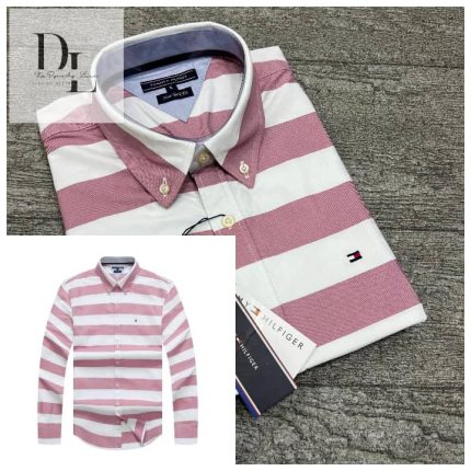 A Classic Custom-Fit THF Men’s Logo-Embroidered Long Sleeve Oxford Shirt