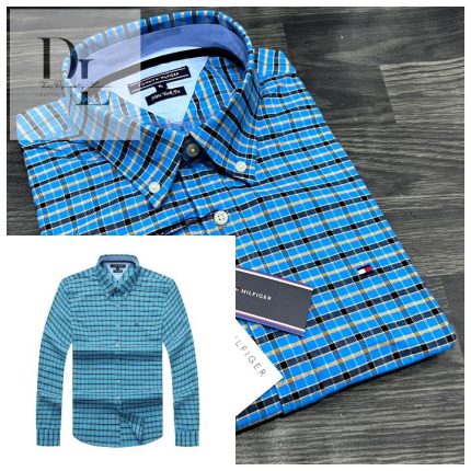 A Classic Custom-Fit THF Men’s Logo-Embroidered Long Sleeve Oxford Shirt