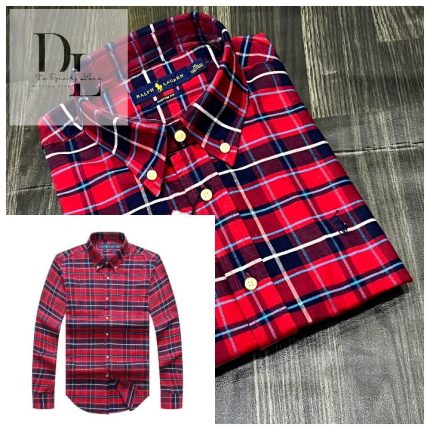 A Classic PRL Custom-Fit Logo-Embroidered Men’s Long Sleeve Oxford Cotton Shirt