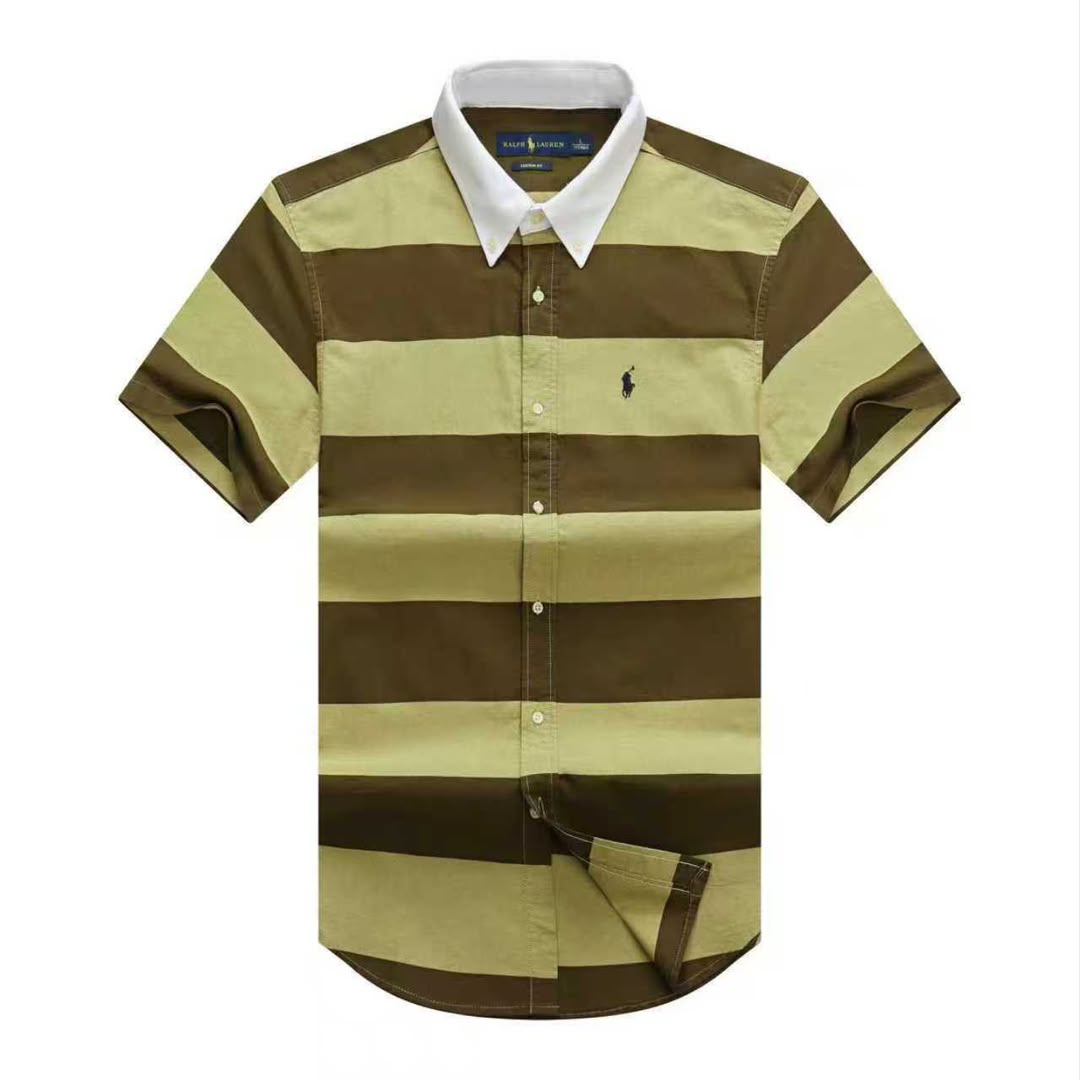 d959307b-a2dd-4a28-b5bc-f9dab422f7b4 A Classic PRL Men’s Custom-Fit Logo-Embroidered Short Sleeve Oxford Cotton Shirt