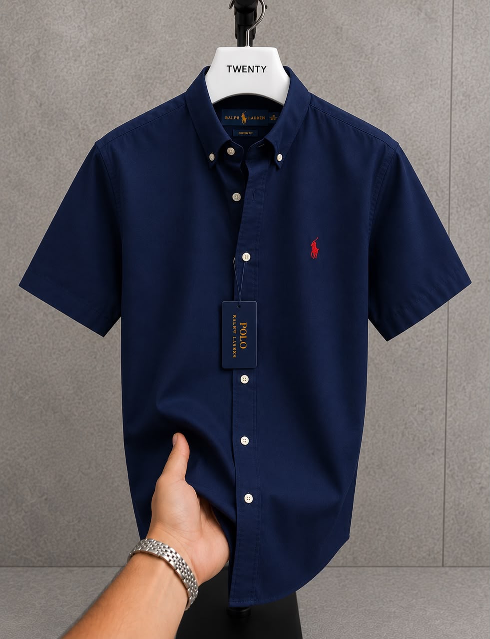158b5aa5-293c-4080-a1ae-1786de168fdf Classic PRL Men’s Custom-Fit Logo-Embroidered Short Sleeve Oxford Shirt