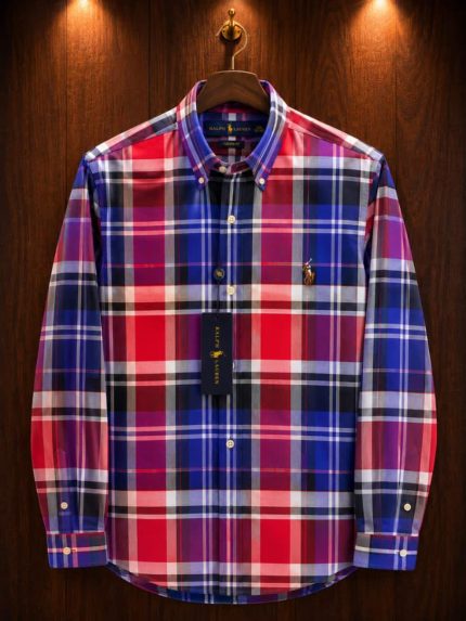 A Classic PRL Custom-Fit Logo-Embroidered Men’s Long Sleeve Oxford Cotton Shirt
