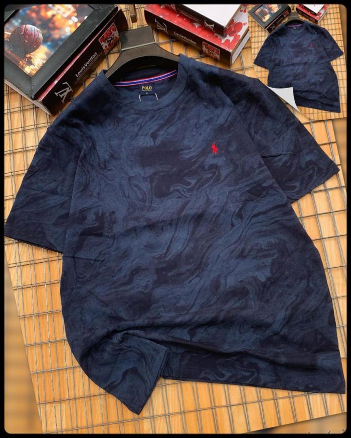 Classic Short-Sleeved PRL Round Neck Cotton Polo Shirt