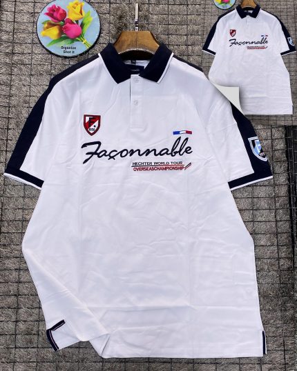 Classic Collar Faconnalle Italian Turnover Cotton polo shirt