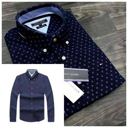 A Classic Custom-Fit THF Men’s Logo-Embroidered Long Sleeve Oxford Shirt