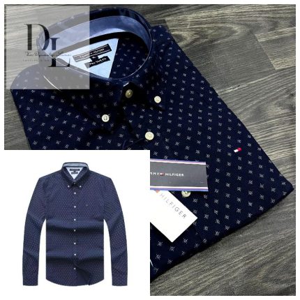 A Classic Custom-Fit THF Men’s Logo-Embroidered Long Sleeve Oxford Shirt
