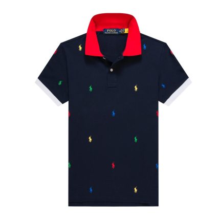 Classic Short-Sleeved PRL Turnover Collar Cotton polo shirt