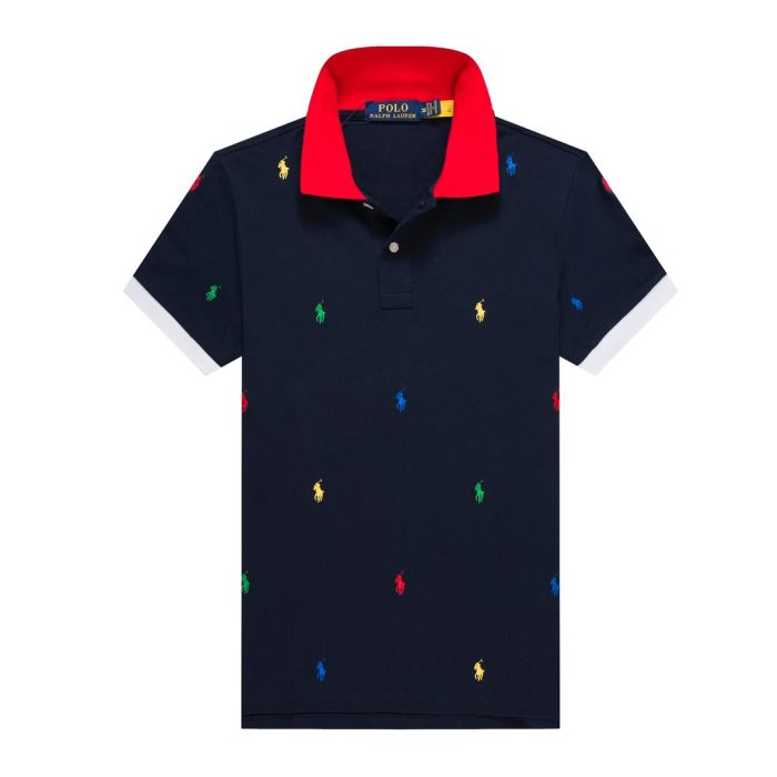 Classic Short-Sleeved PRL Turnover Collar Cotton polo shirt